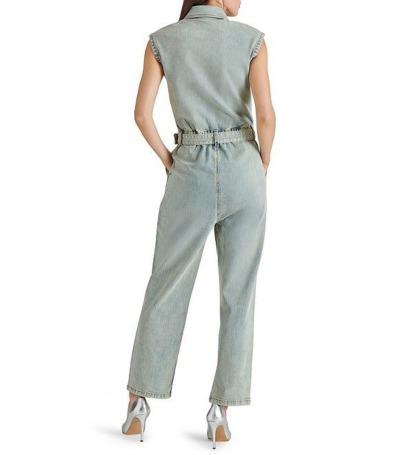 Steve Madden Olynne Point Collar Cap Sleeve Utility Jumpsuit Product Image