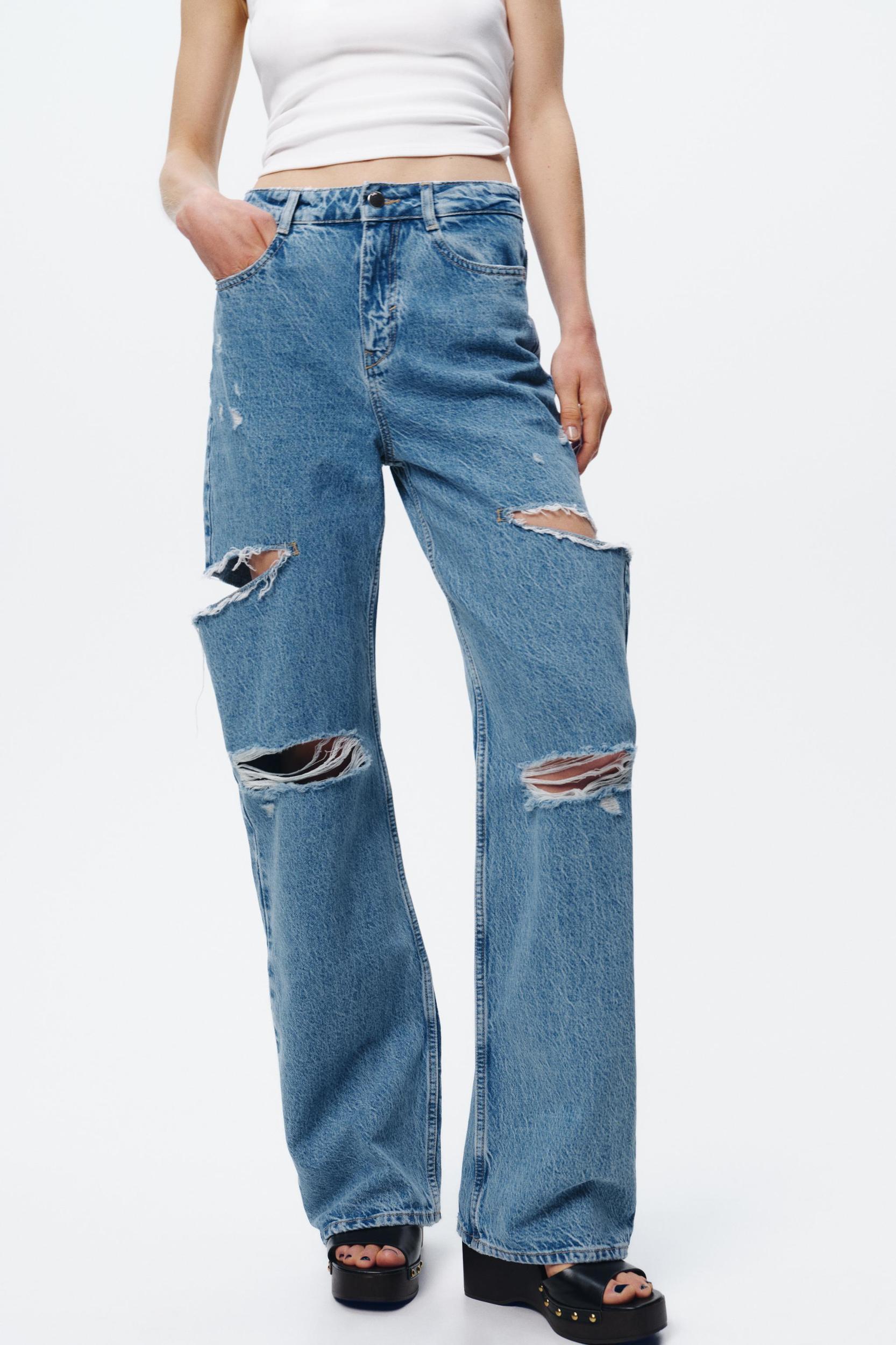 Z1975 HIGH-WAISTED STRAIGHT LEG RIPPED JEANS Product Image