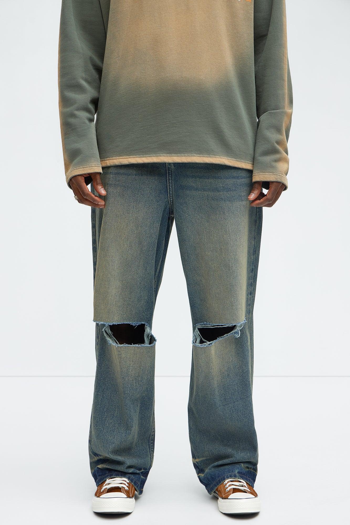 James Distressed Vintage Baggy Jeans - Vintage Blue Wash Product Image