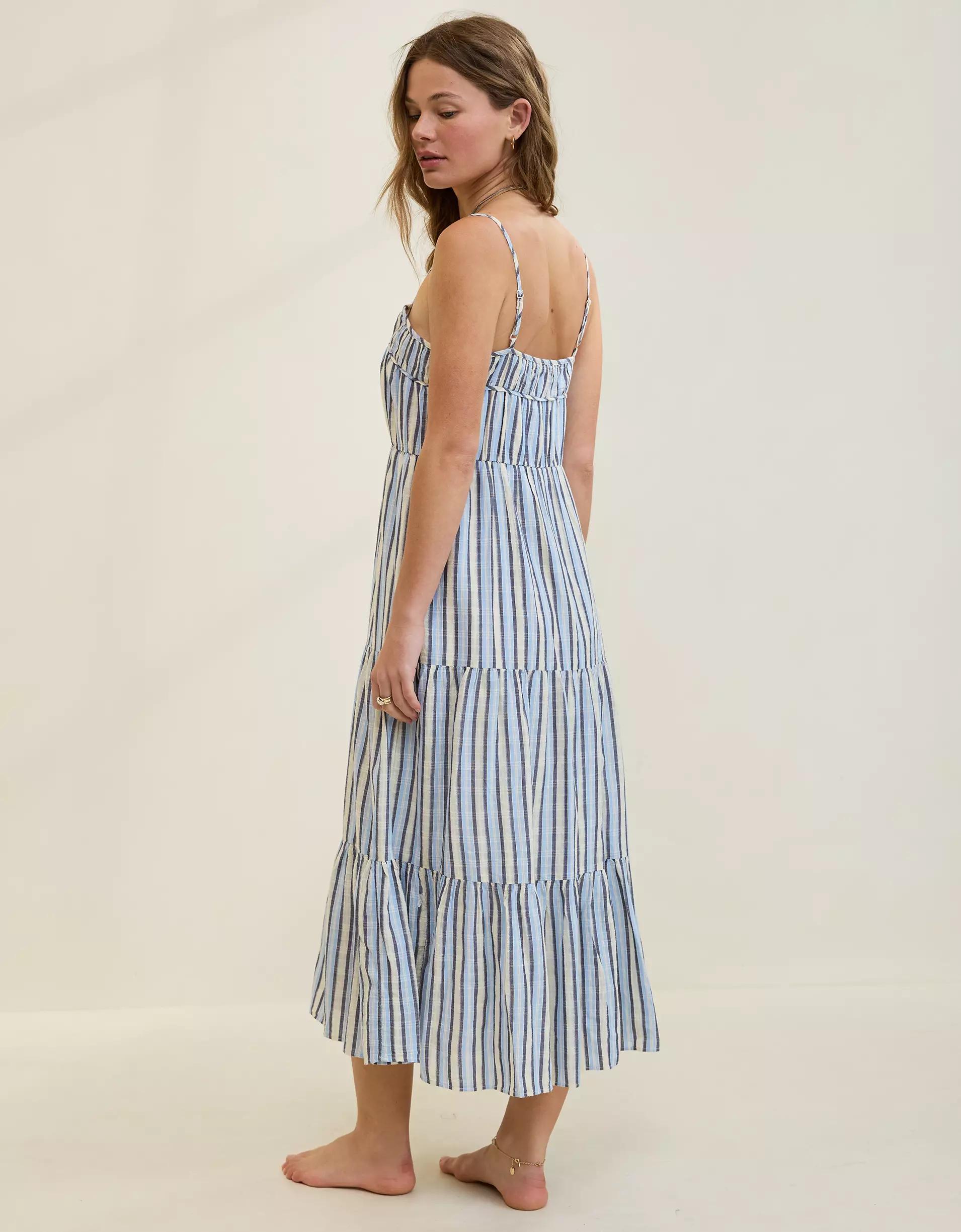 Aerie Striped Tiered Maxi Dress Product Image