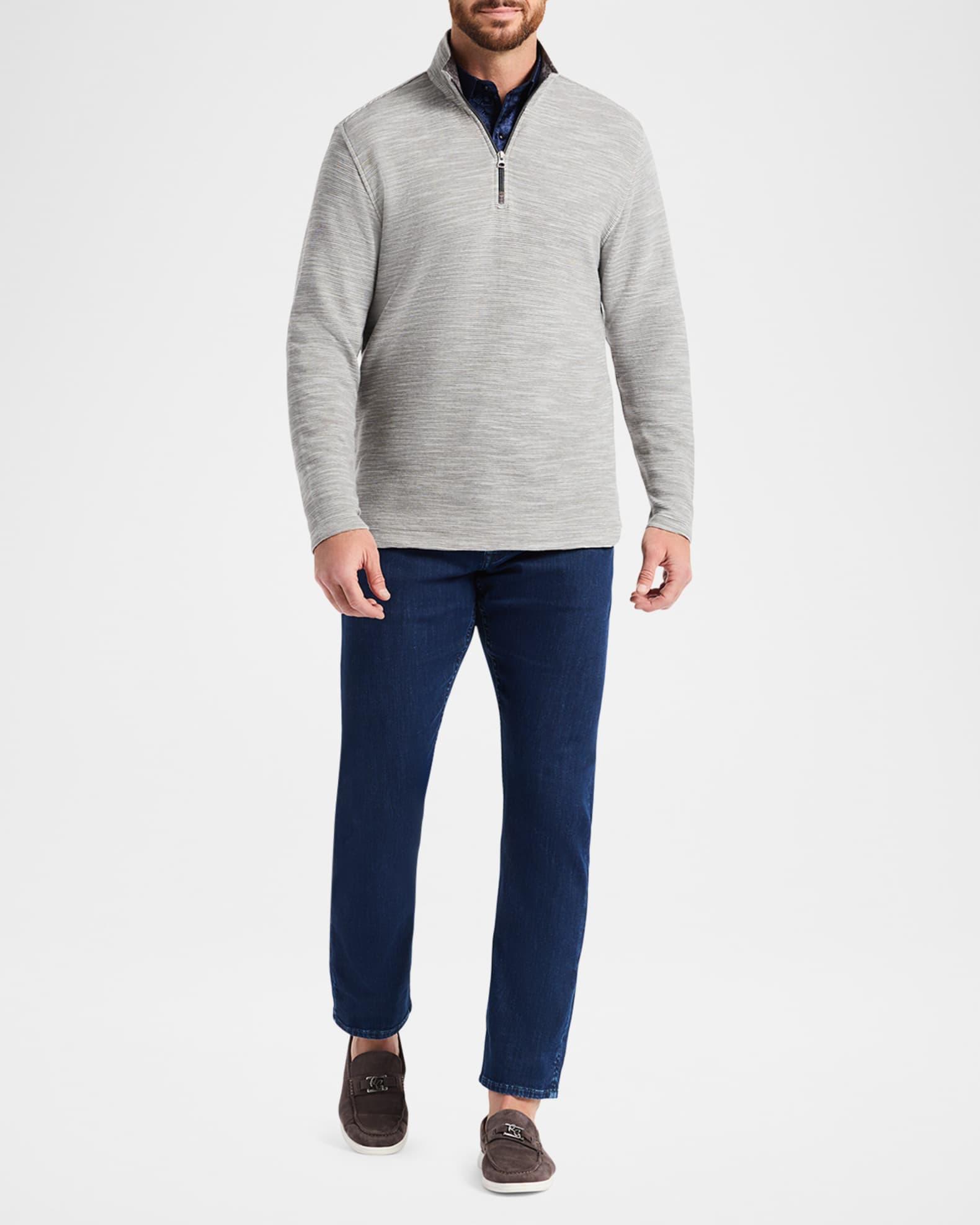 Men's Heathered Knit Quarter-Zip Sweater Product Image