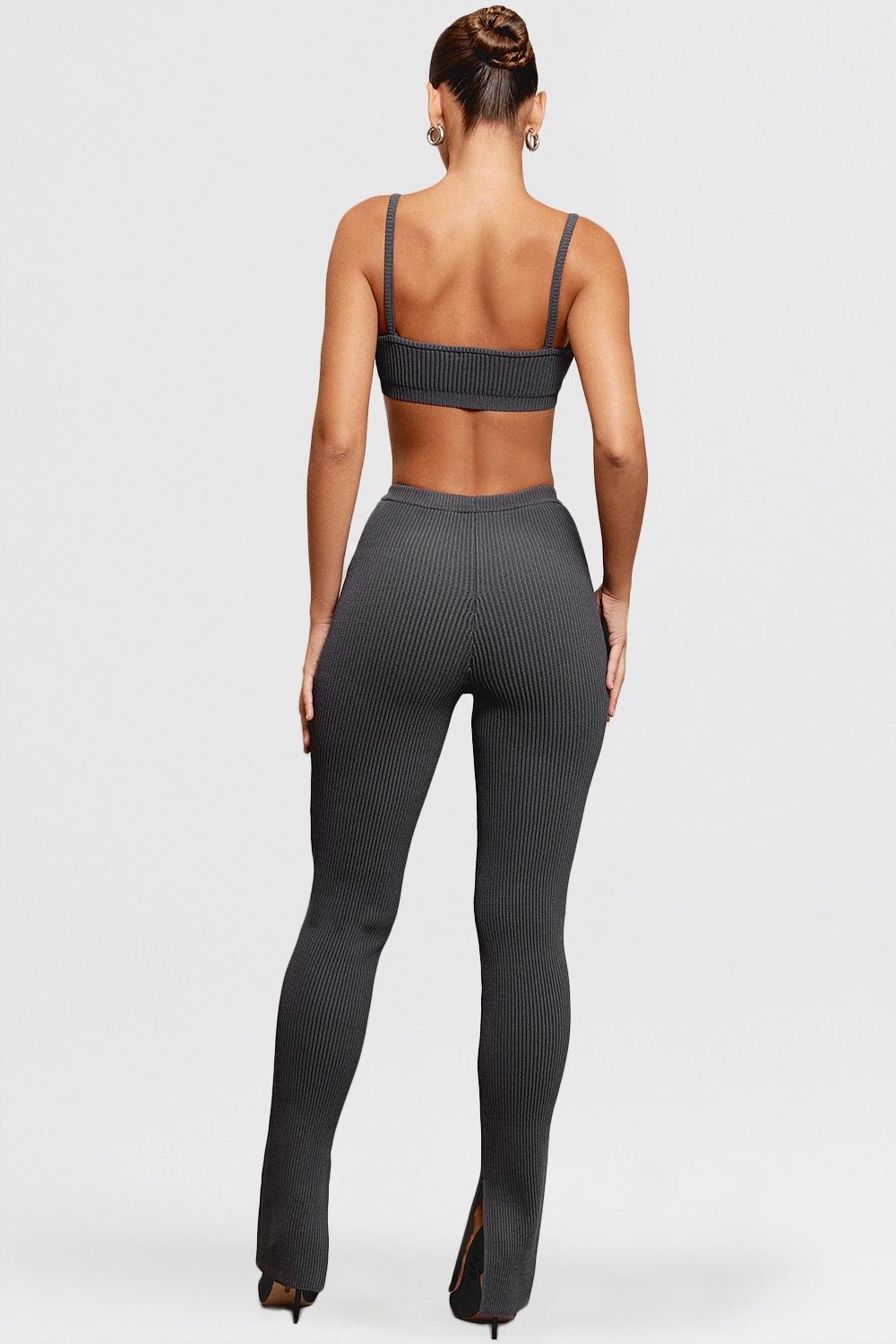 Mitzi  dark grey ribbed knit leggings - sale Product Image