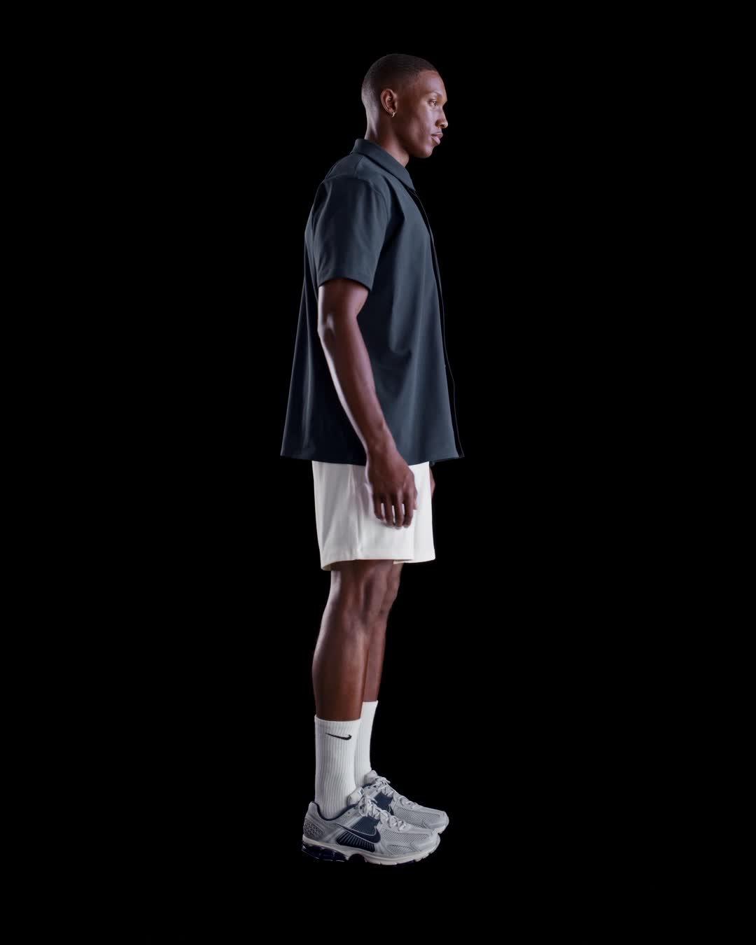 Nike Mens 24.7 PerfectStretch Dri-FIT Short-Sleeve Snap-Down Top | HQ6958-451 Product Image