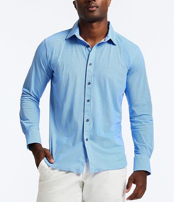 Robert Graham Leros Knit Stretch Long Sleeve Woven Shirt Product Image