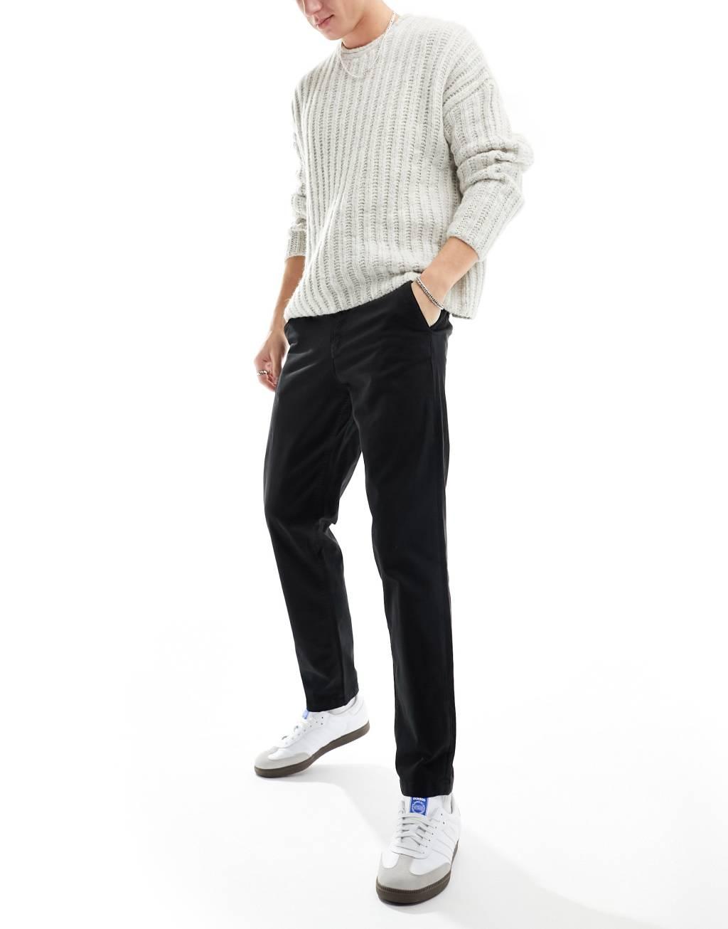 Jack & Jones tapered chino in black Product Image