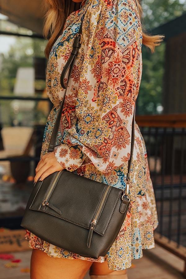 Stay The Course Faux Leather Crossbody In Martini Olive Product Image