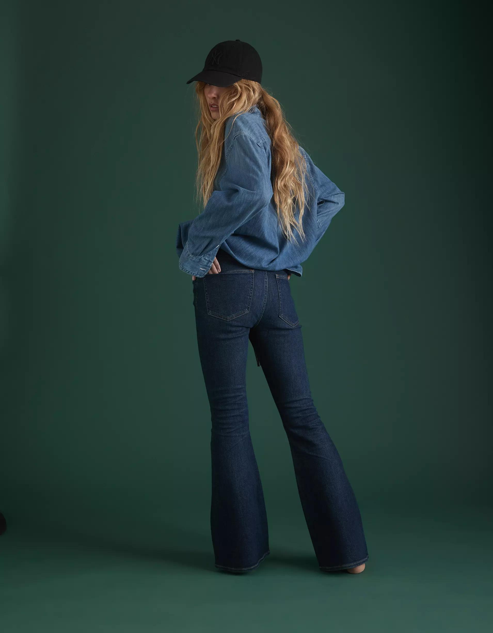 AE77 Premium High-Waisted Flare Jean Product Image