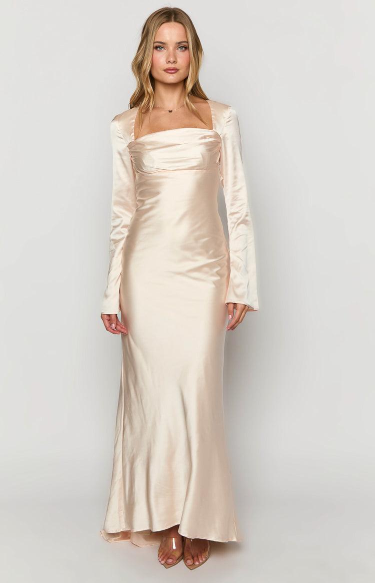 Addina Cream Long Sleeve Maxi Dress Product Image