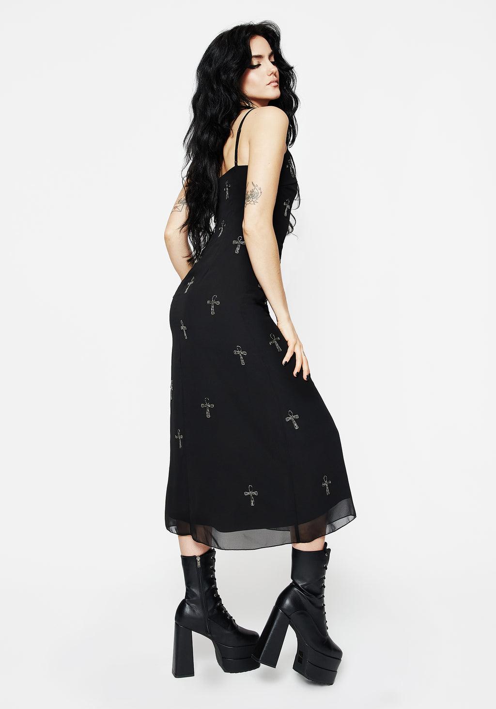 Ankh Beaded Chiffon Midaxi Cami Dress Product Image