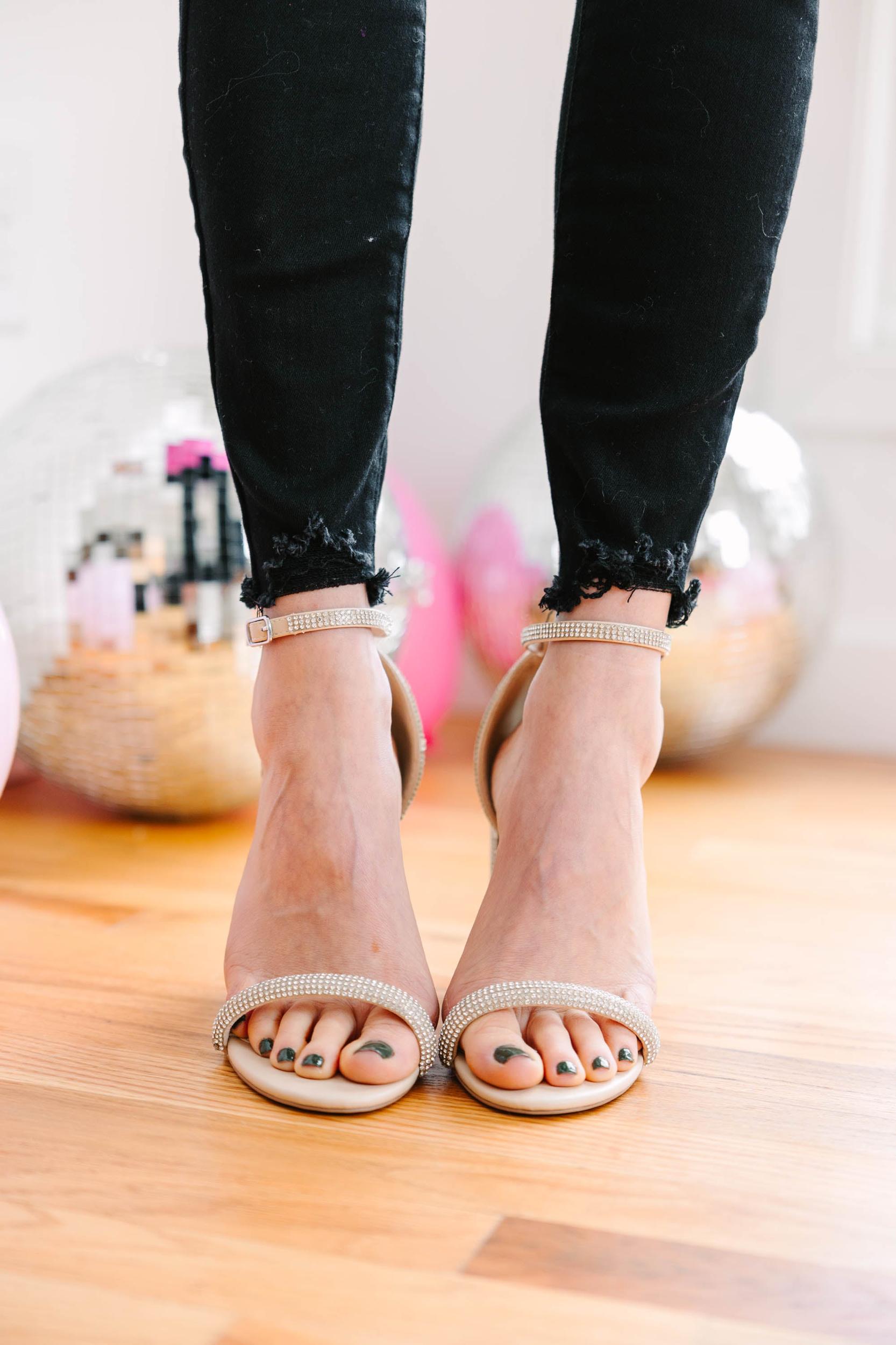 Night Out Rhinestone Heels Female Product Image