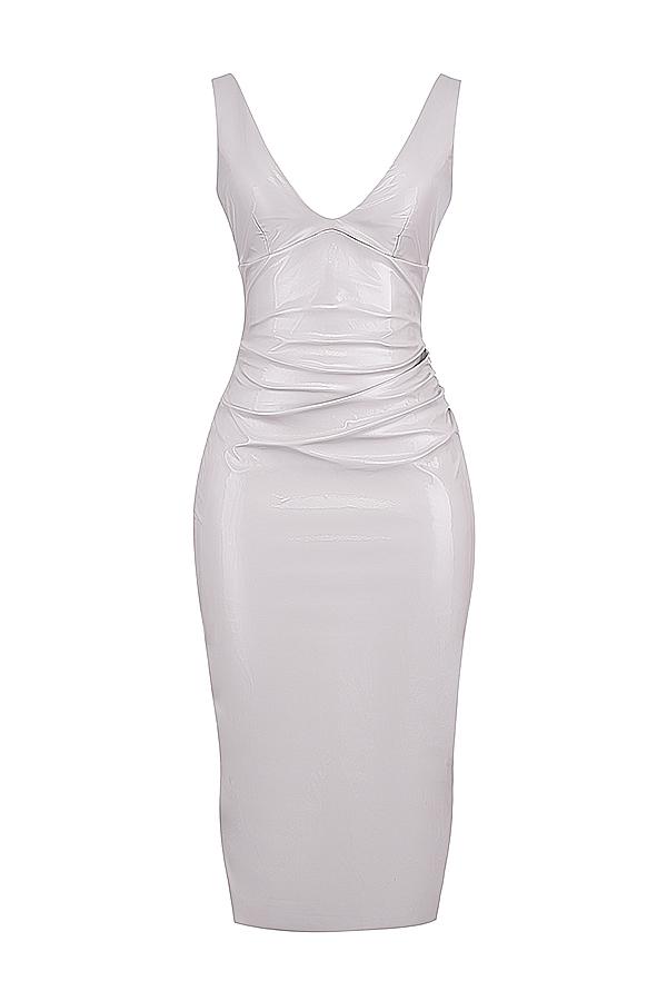 Madeleine  violet ice vinyl midi dress Product Image