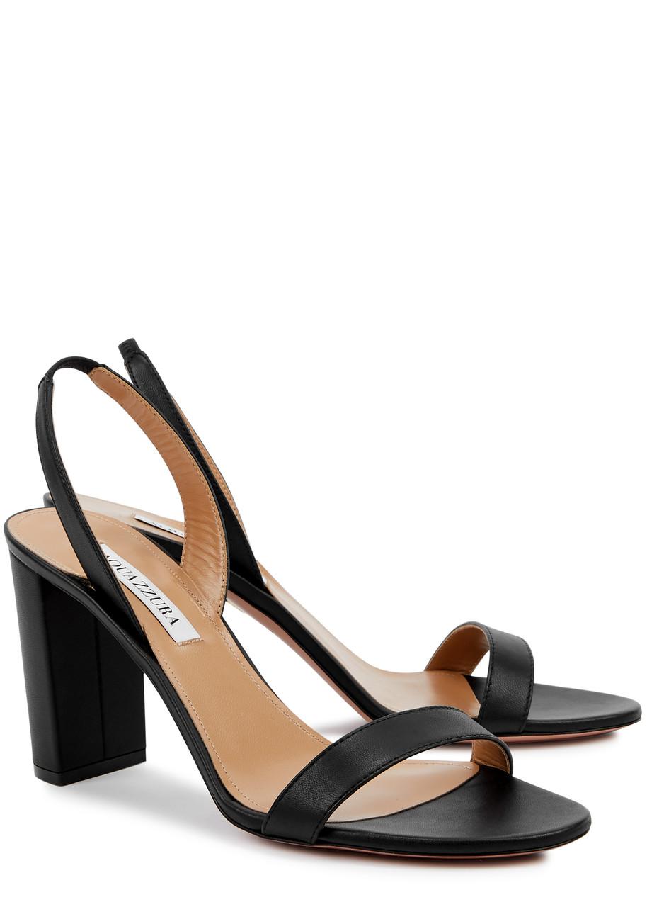 AQUAZZURA So Nude 85 Leather Slingback Sandals In Black Product Image
