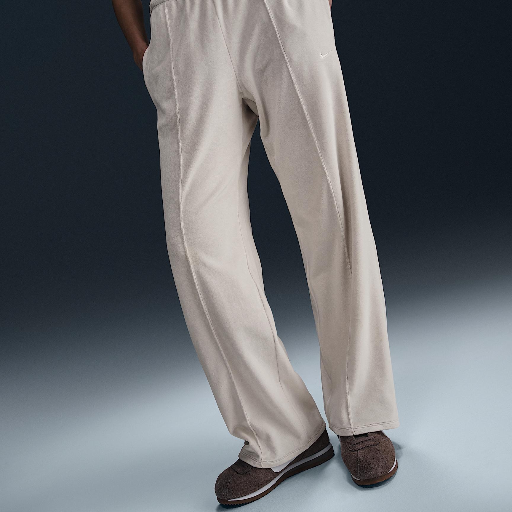 Womens Nike Sportswear Chill Knit Mid-Rise Velour Pants | HJ0922-233 Product Image