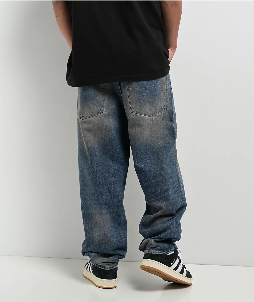 Empyre Dirty Wash Blue Ultra Loose Skate Jeans Product Image