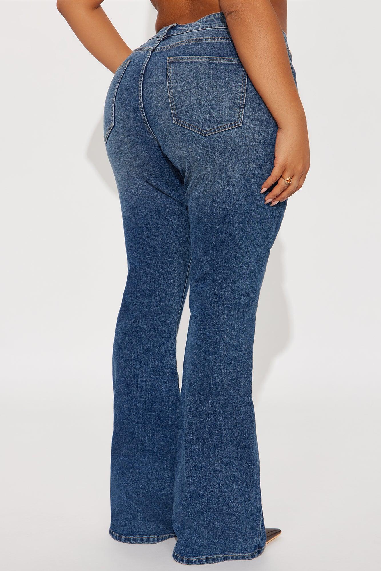 Forever Stretch Low Rise Flare Jeans - Dark Wash Female Product Image