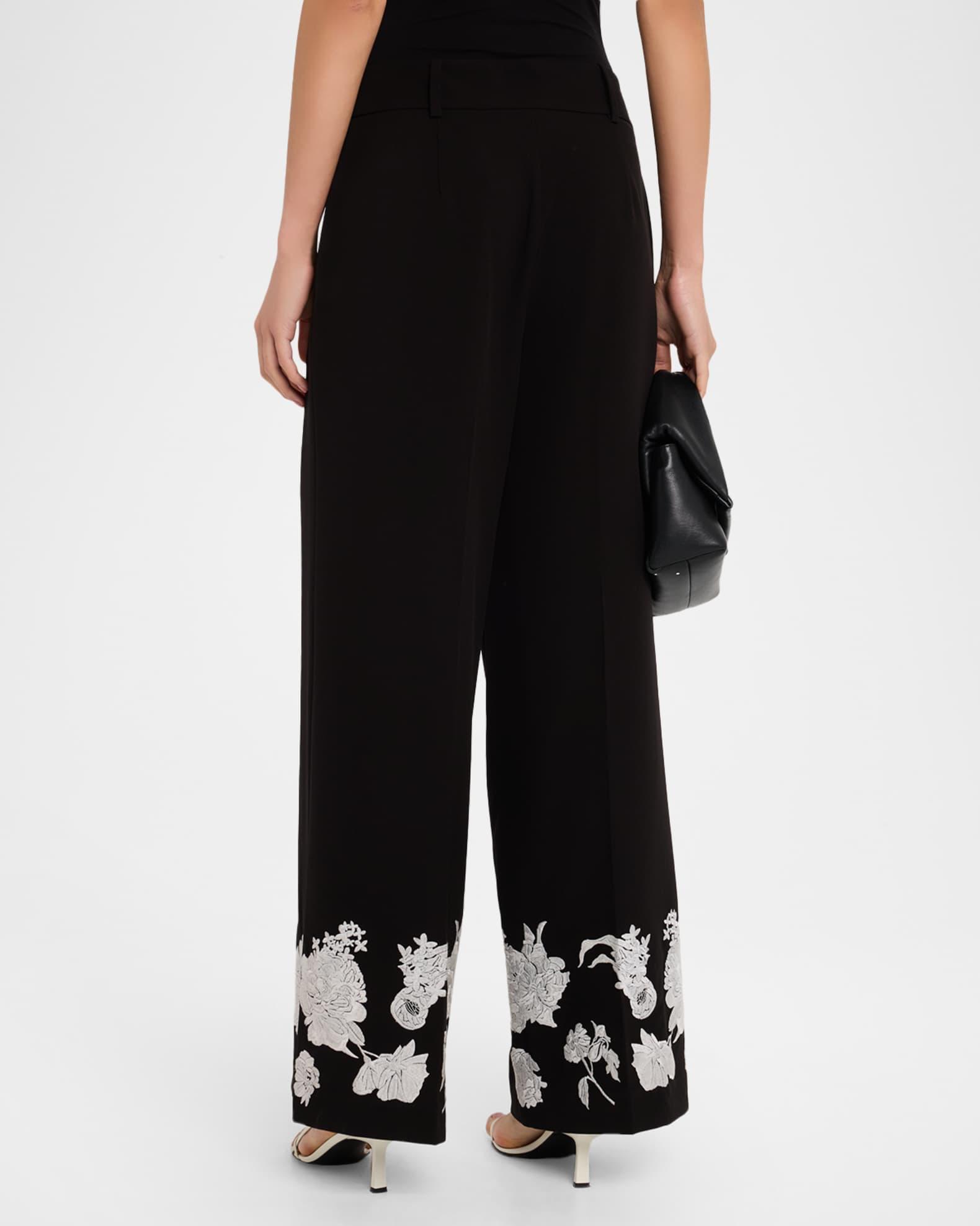 The Isla Embroidered Wide-Leg Pants Product Image