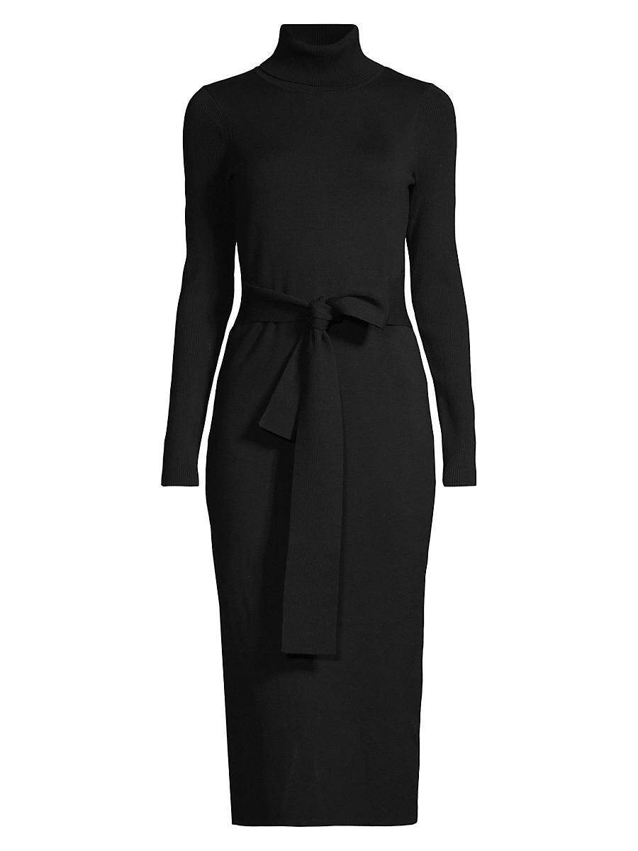 Womens Logan Rib-Knit Turtleneck Midi-Dress Product Image