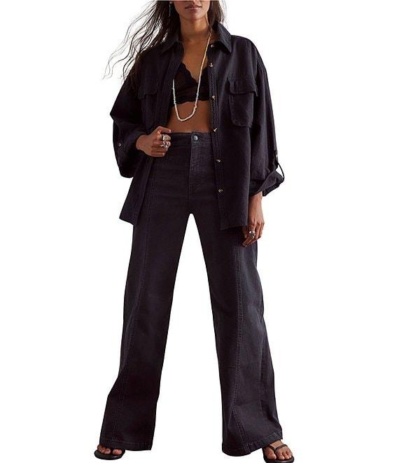 Free People We The Free Libre Wide Leg Stretch Denim Jeans Product Image