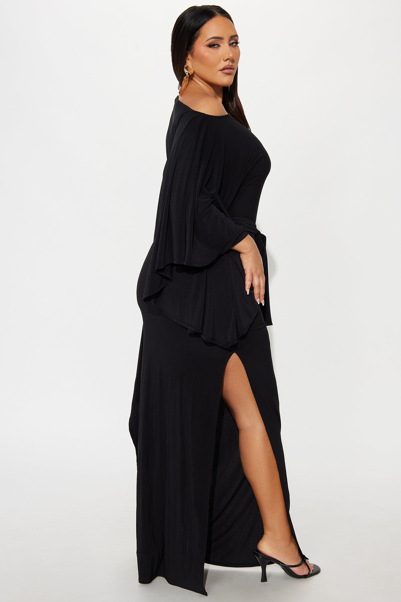 Ivy Draped Maxi Dress - Black Female Product Image