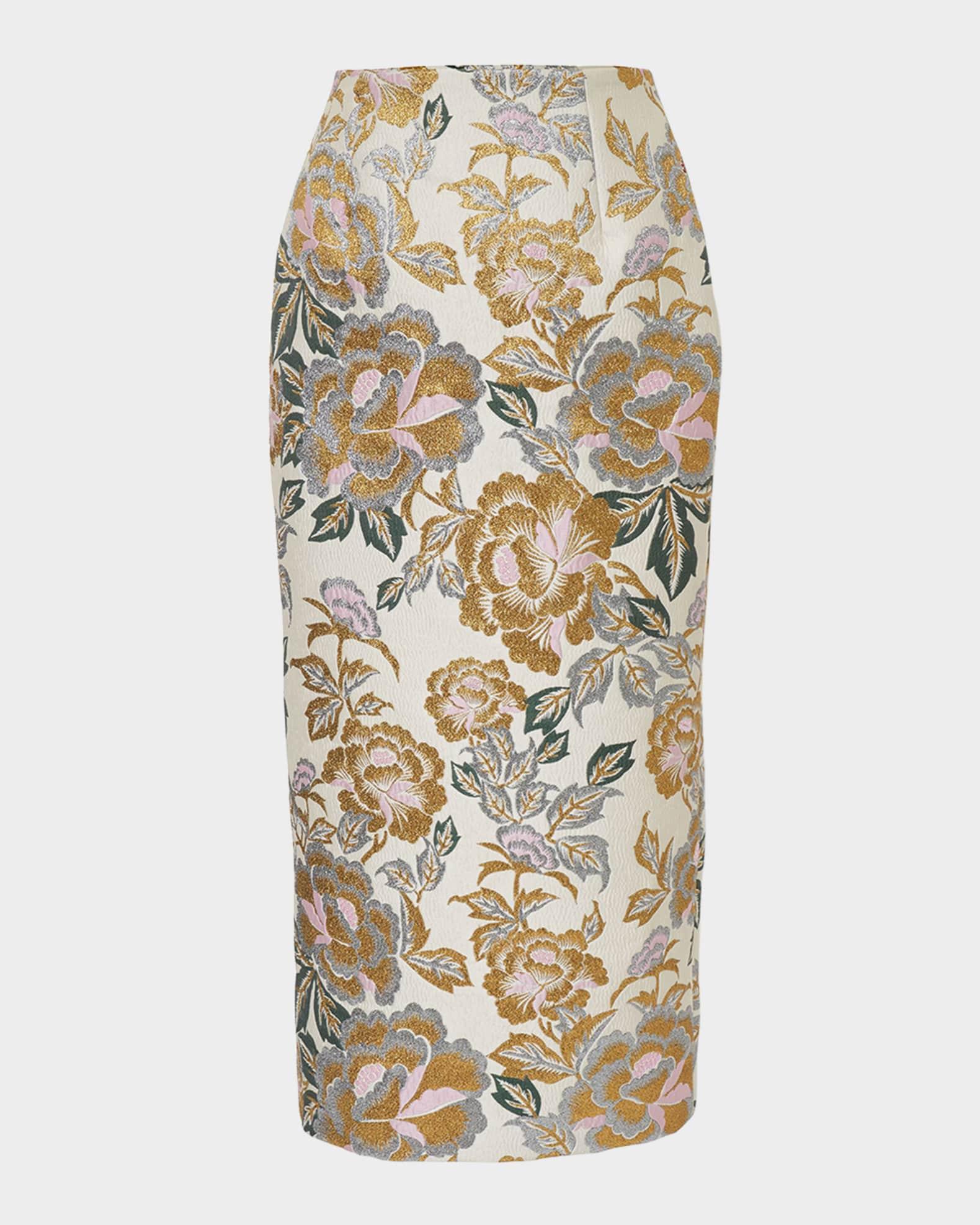 Floral Jacquard Midi Skirt Product Image
