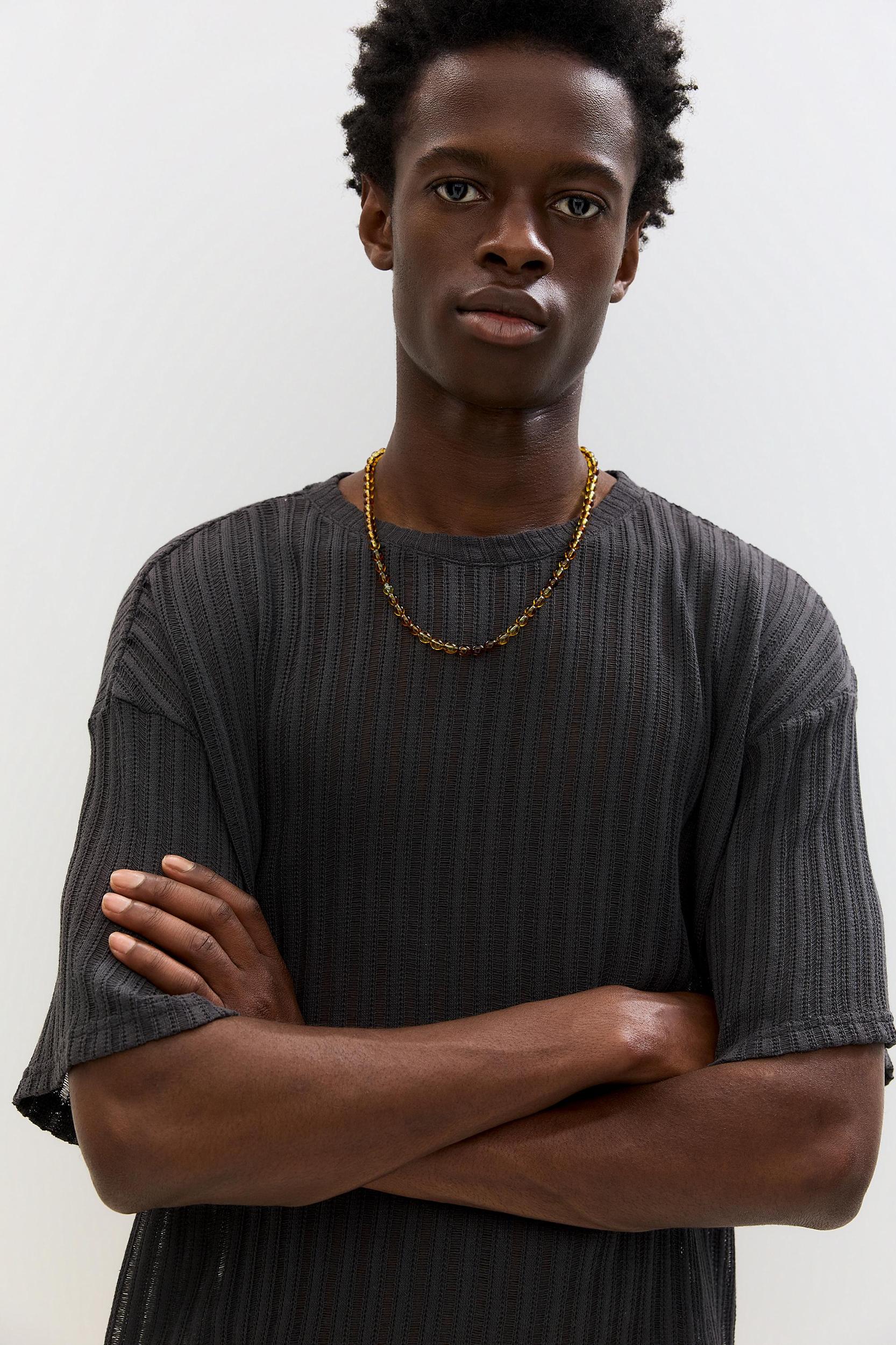 Open knit T-shirt Product Image