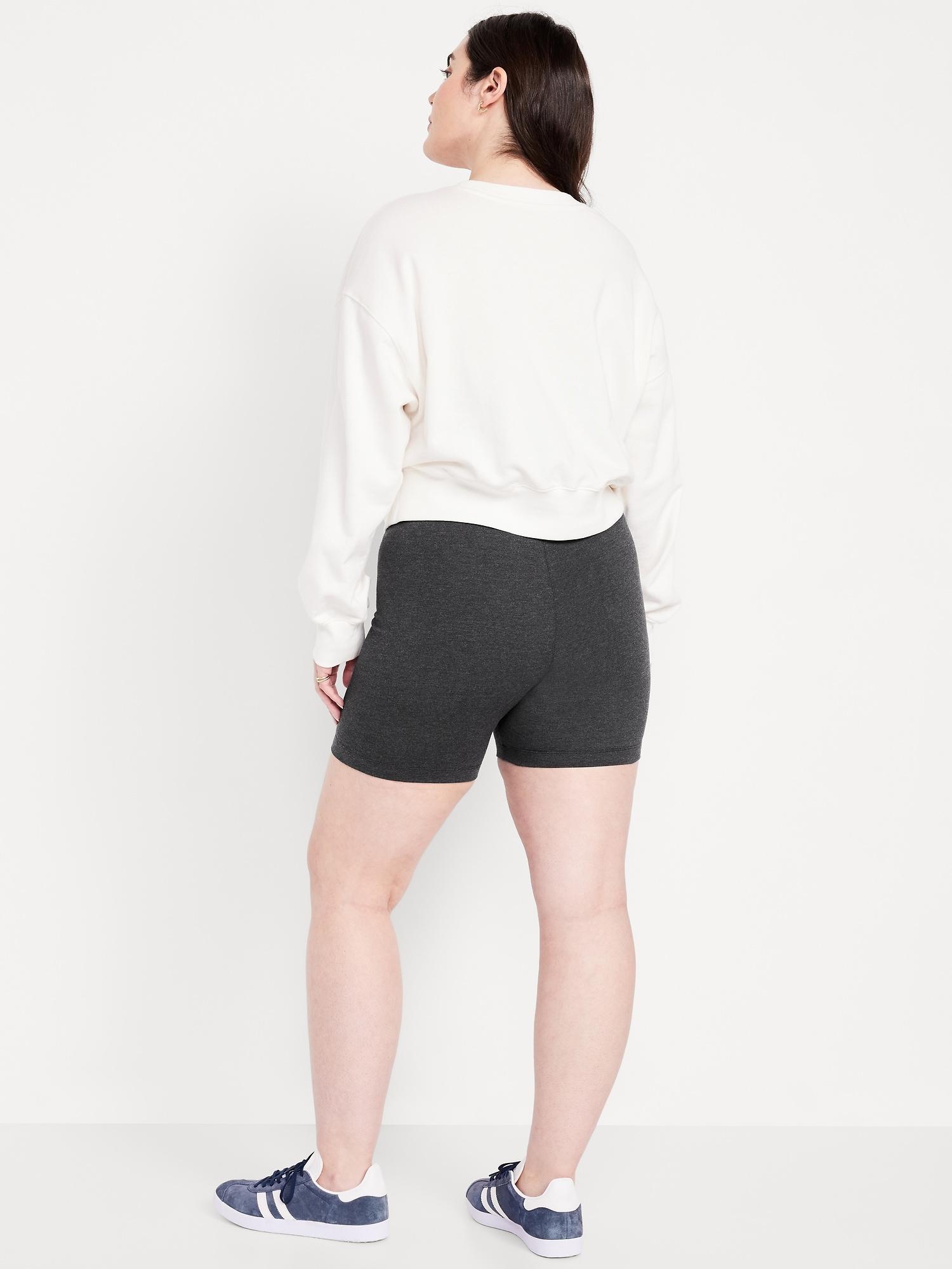 High-Waisted Jersey Biker Shorts -- 6-inch inseam Product Image