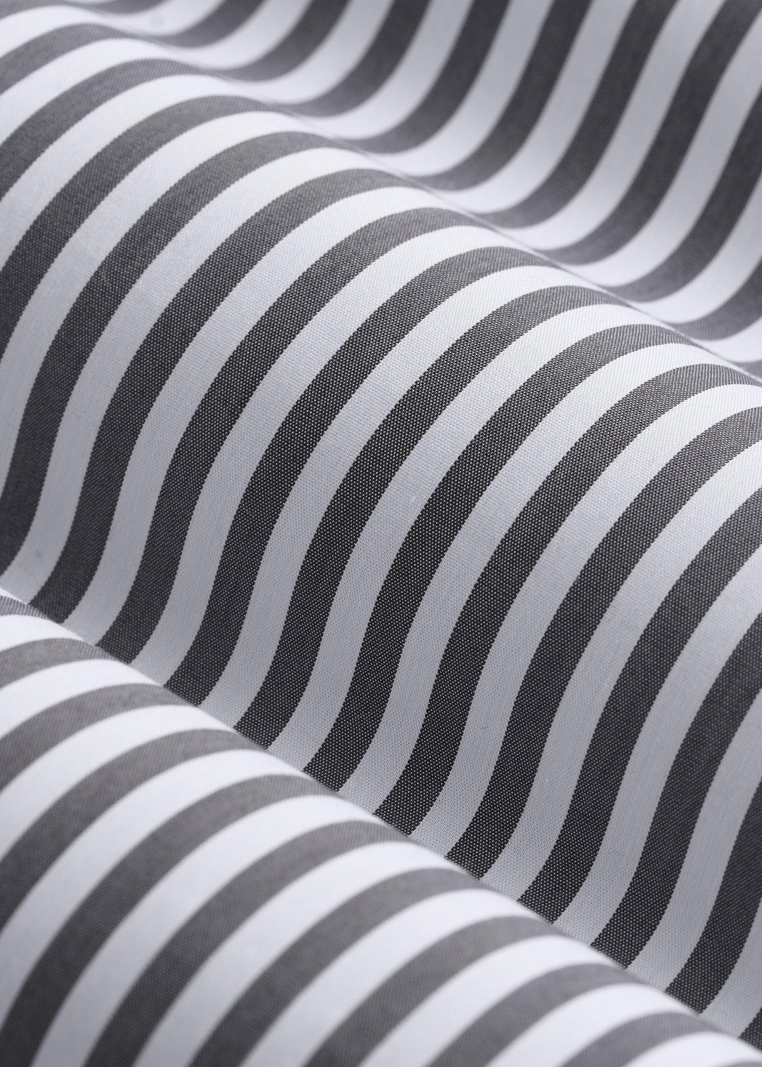 Slim Fit Button-Up Shirt for Tall Women in Grey and White Stripe Female Product Image