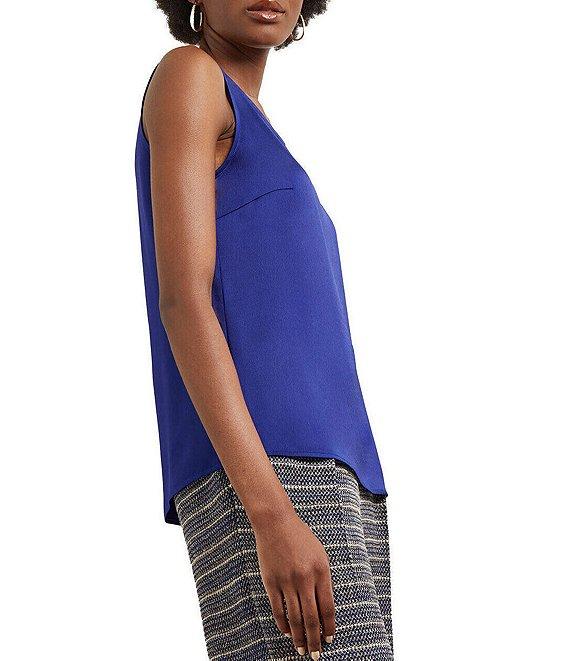 MISOOK Crepe De Chine Woven Round Neck Sleeveless Tank Product Image