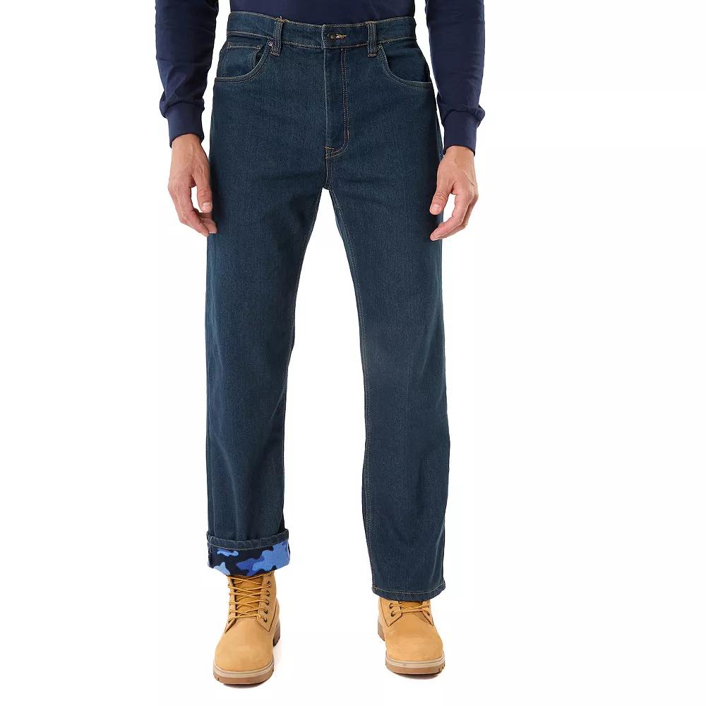 Mens Smiths Workwear Relaxed-Fit Camo Fleece-Lined 5-Pocket Jeans Dark Vintage Blue Product Image