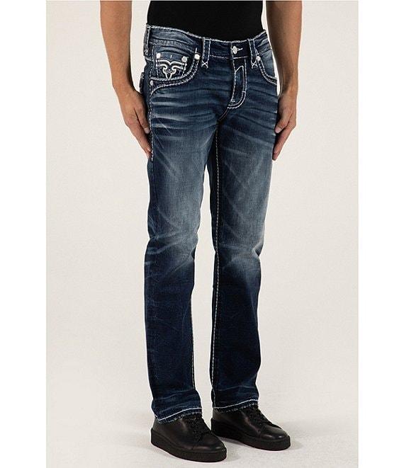 Rock Revival Pristine Fleur-De-Lis-Pocket Straight Leg Jeans Product Image