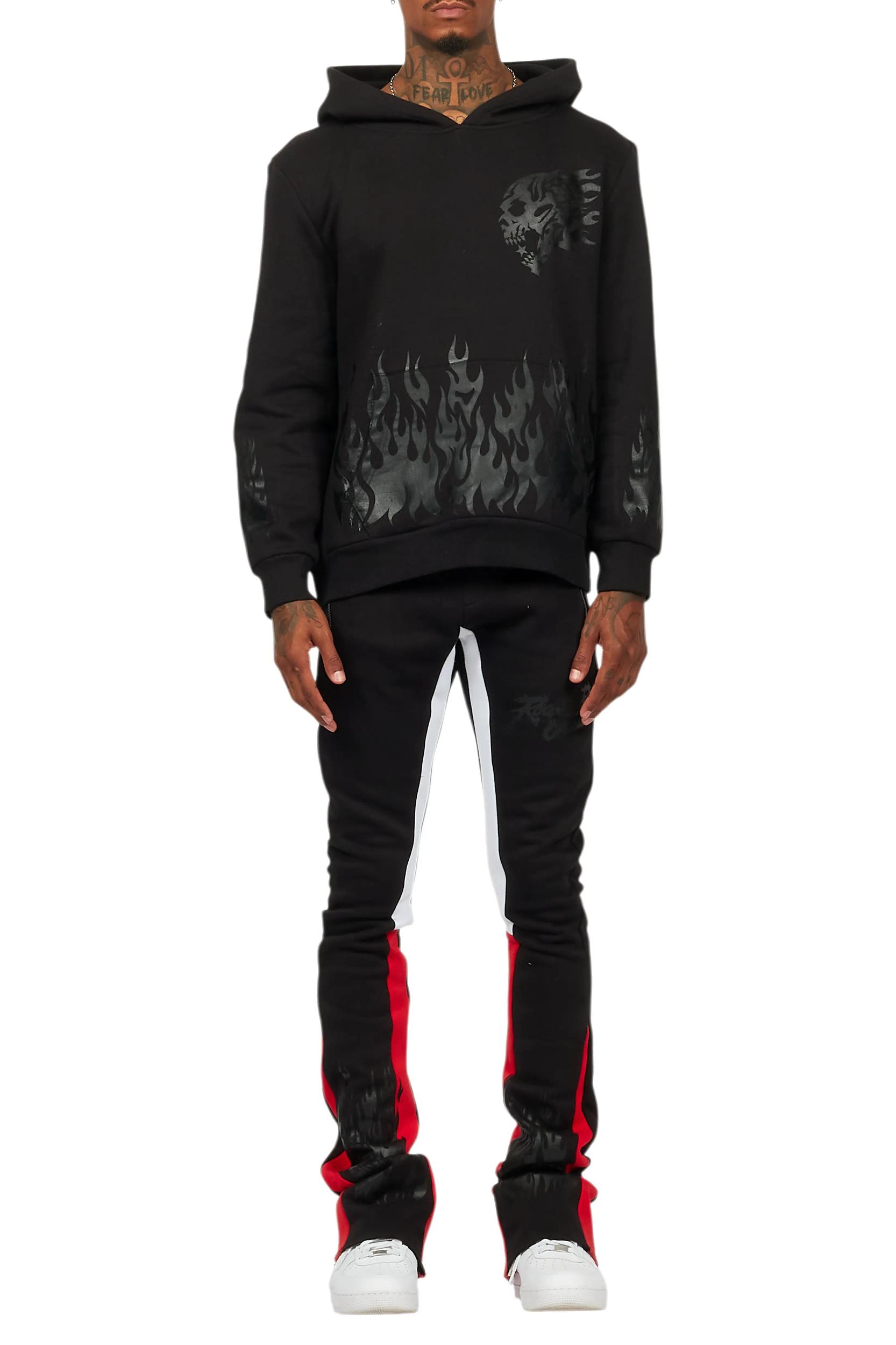 Bubble Black/Black Stacked Flare Hoodie Track Set Male Product Image