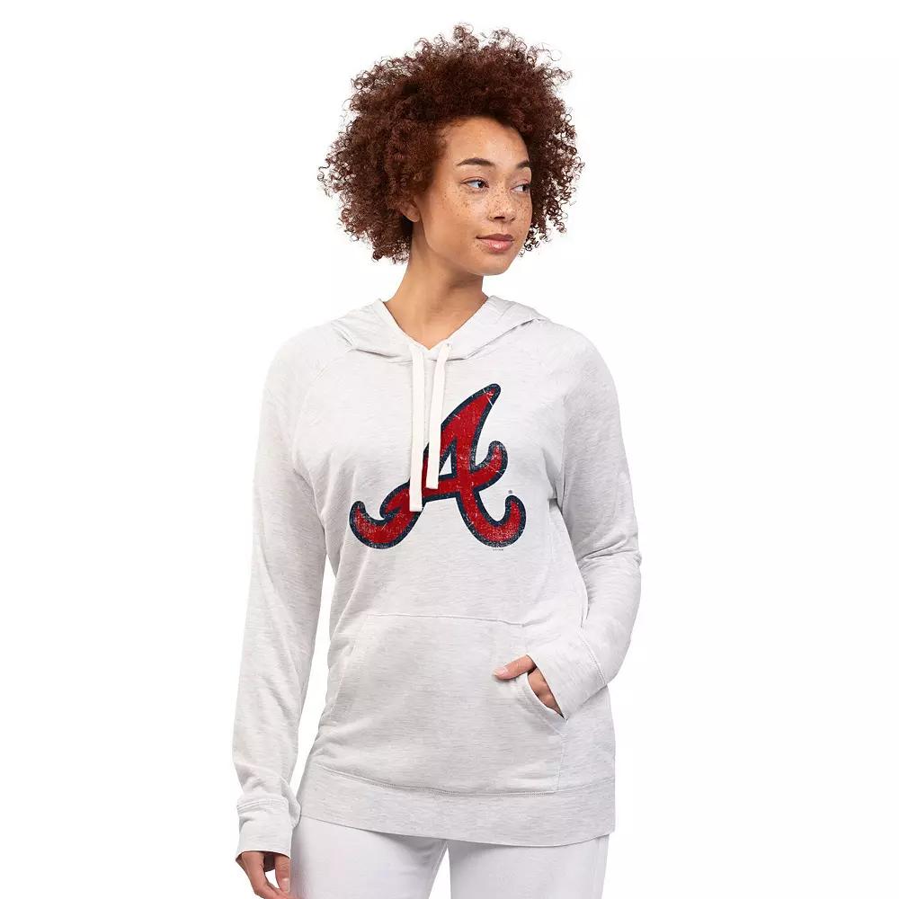 Women's G-III 4Her by Carl Banks Oatmeal Atlanta Braves Pregame Pullover Hoodie,  Product Image