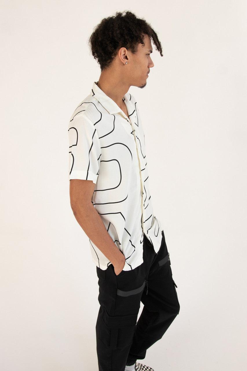 Graphic Block Letter Button Up Shirt Product Image