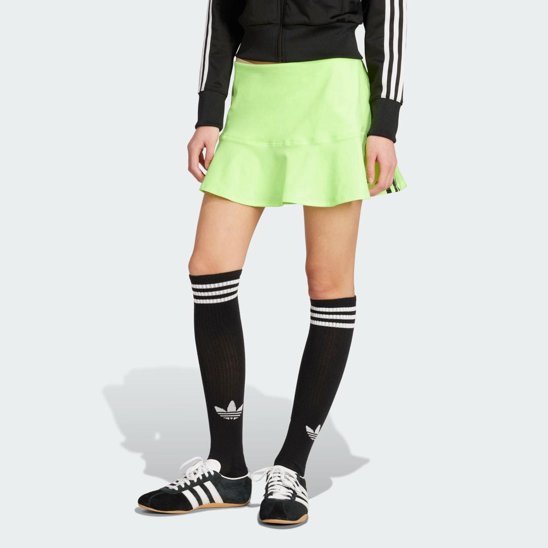 adidas Adicolor Interlock 3-Stripes Mini Skirt Black M Womens Product Image