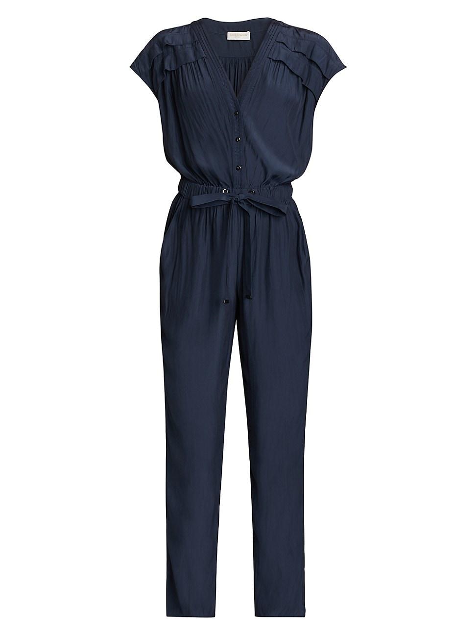 Womens Aletha Tie-Waist Short-Sleeve Jumpsuit Product Image