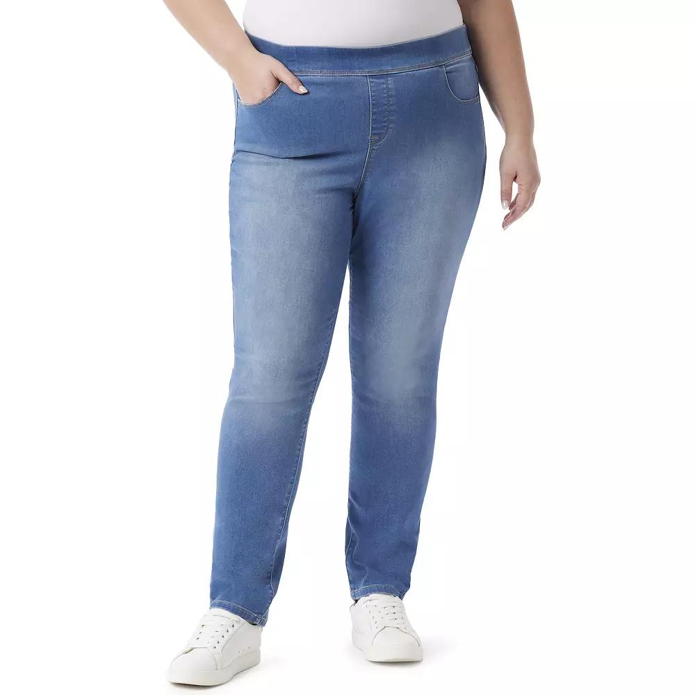 Plus Size Gloria Vanderbilt Knitology Amanda Pull-on Jeans, Womens Product Image