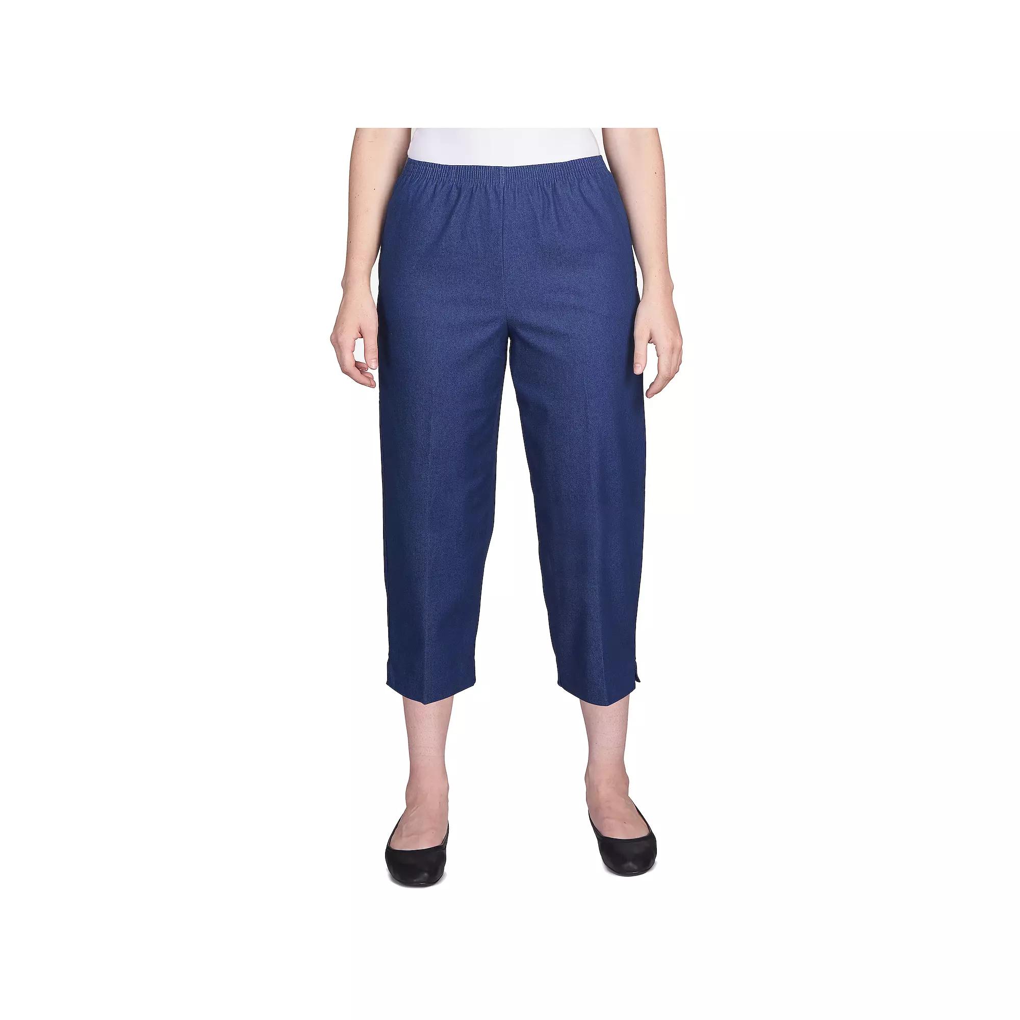 Women's Alfred Dunner Pull-On Denim Capri Pants,  Product Image