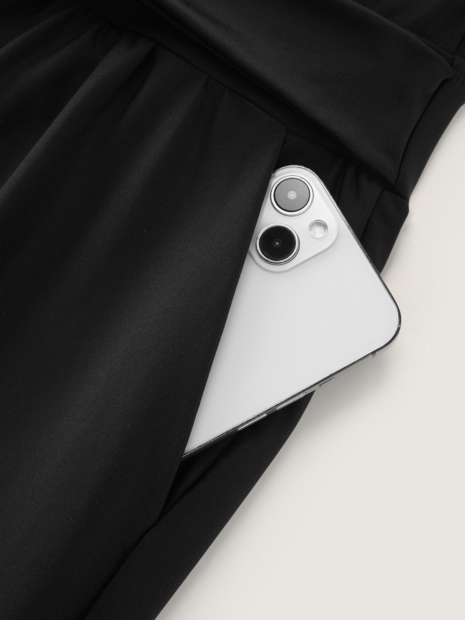 Embroidered Color Contrast Pockets One Piece Swimsuit Female Product Image