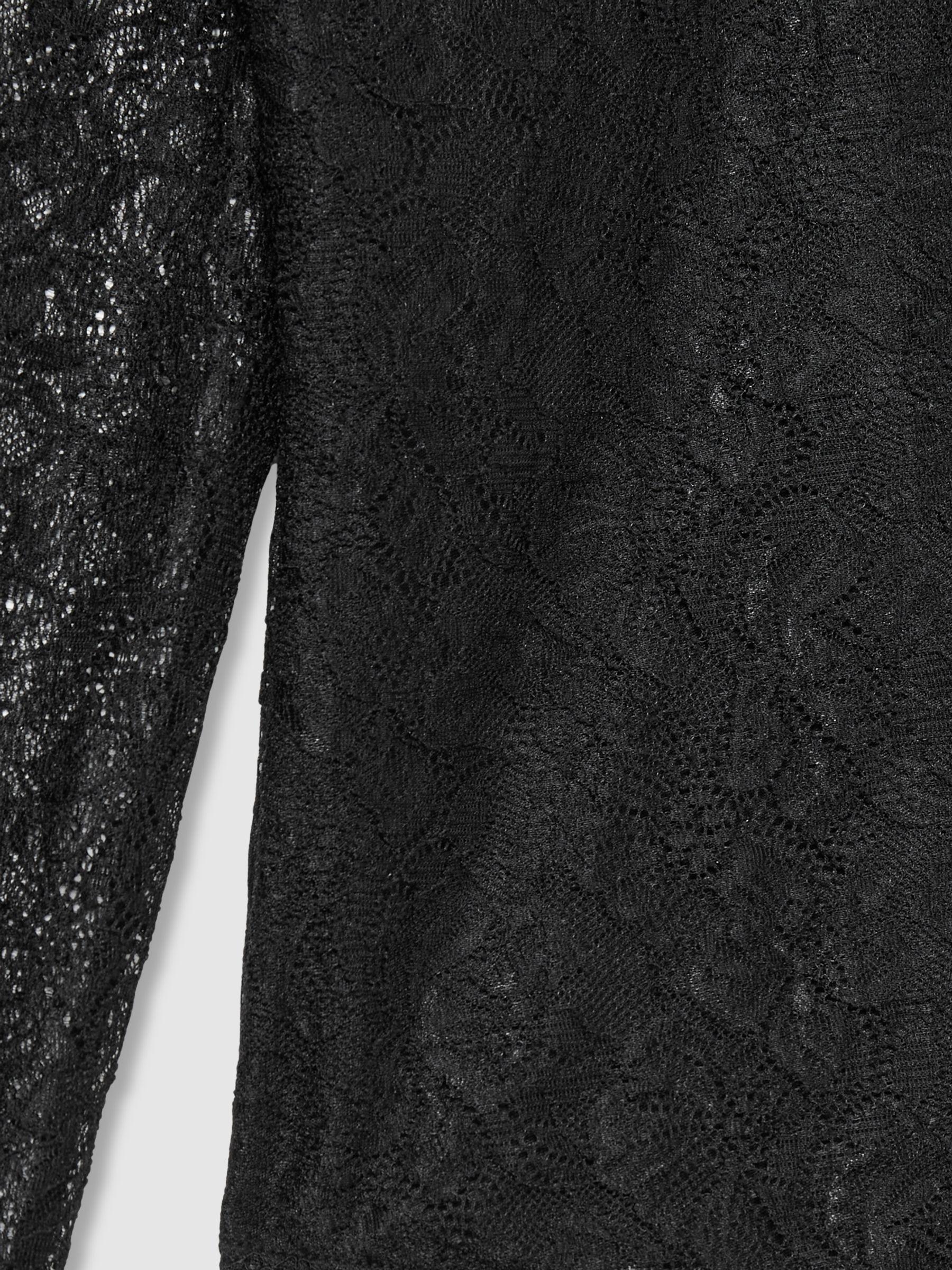 Lace Double-Layer Bodysuit in Black Product Image