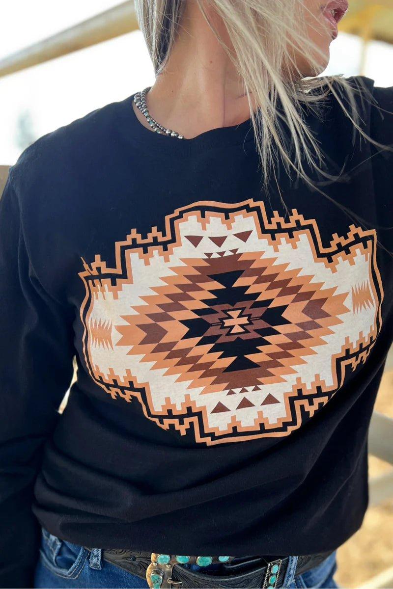 Sterling Kreek Navajo Rug Long Sleeved Top Product Image