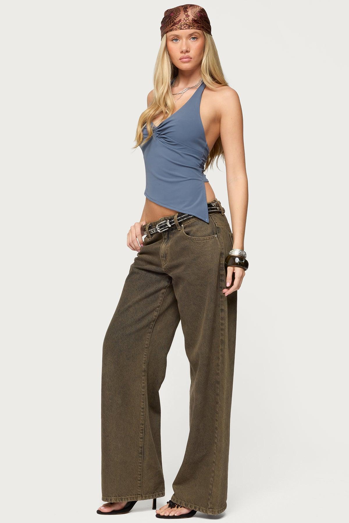 Susanna Asymmetric Twist Halter Top Product Image