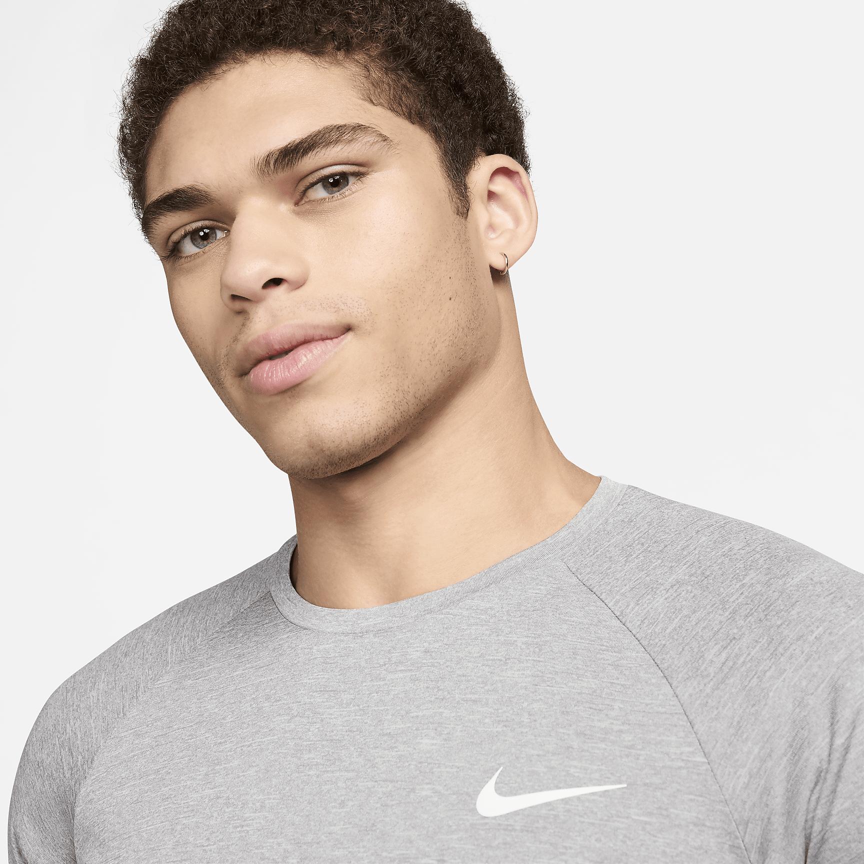 Nike Mens Heathered Short-Sleeve Hydroguard Swim Shirt | NESSA589-090 Product Image