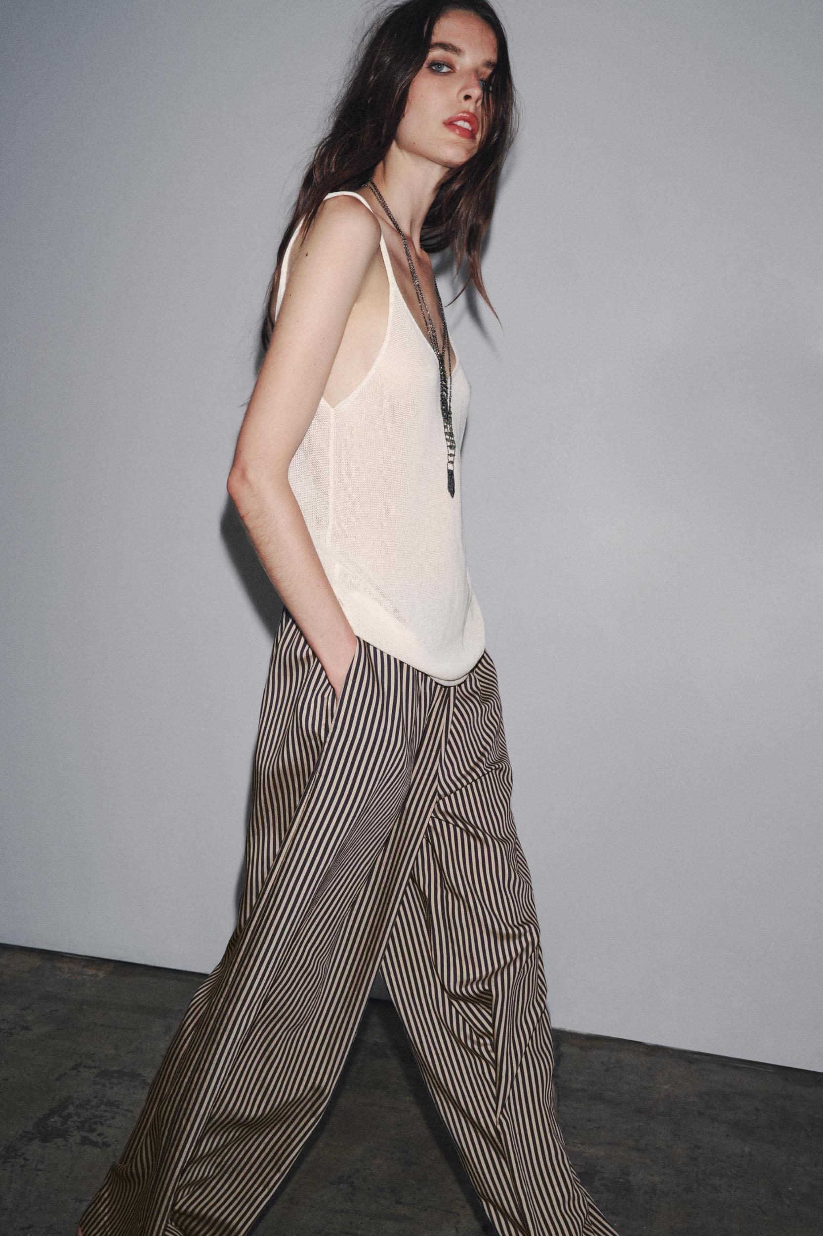 ZW COLLECTION STRIPED FLOWY PANTS Product Image