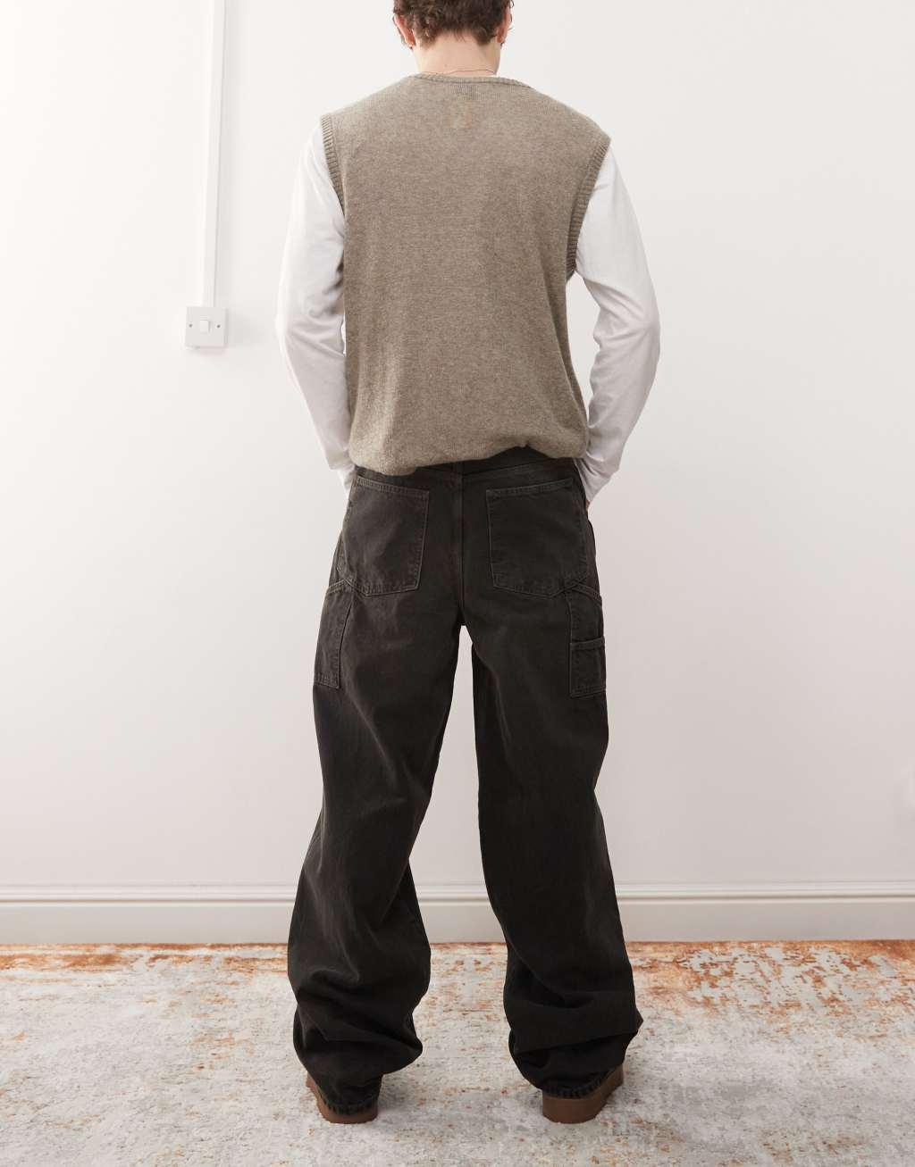 COLLUSION X011 carpenter jeans in washed black Product Image