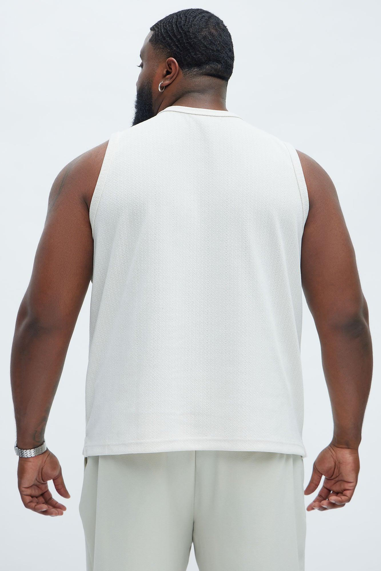 Dudley Textured Relaxed Tank - Off White Product Image