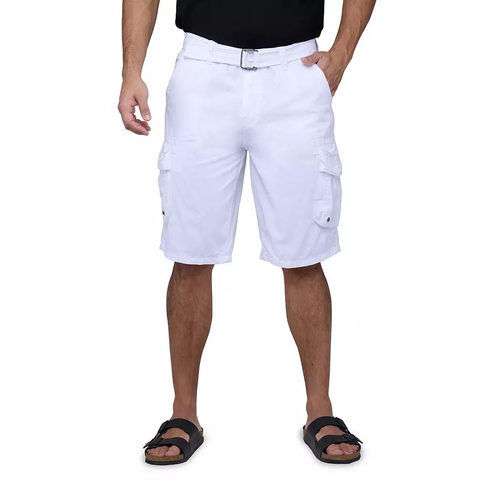 Men's RAW X by Xray Regular-Fit Belted Cargo Shorts, Size: 42, White Product Image