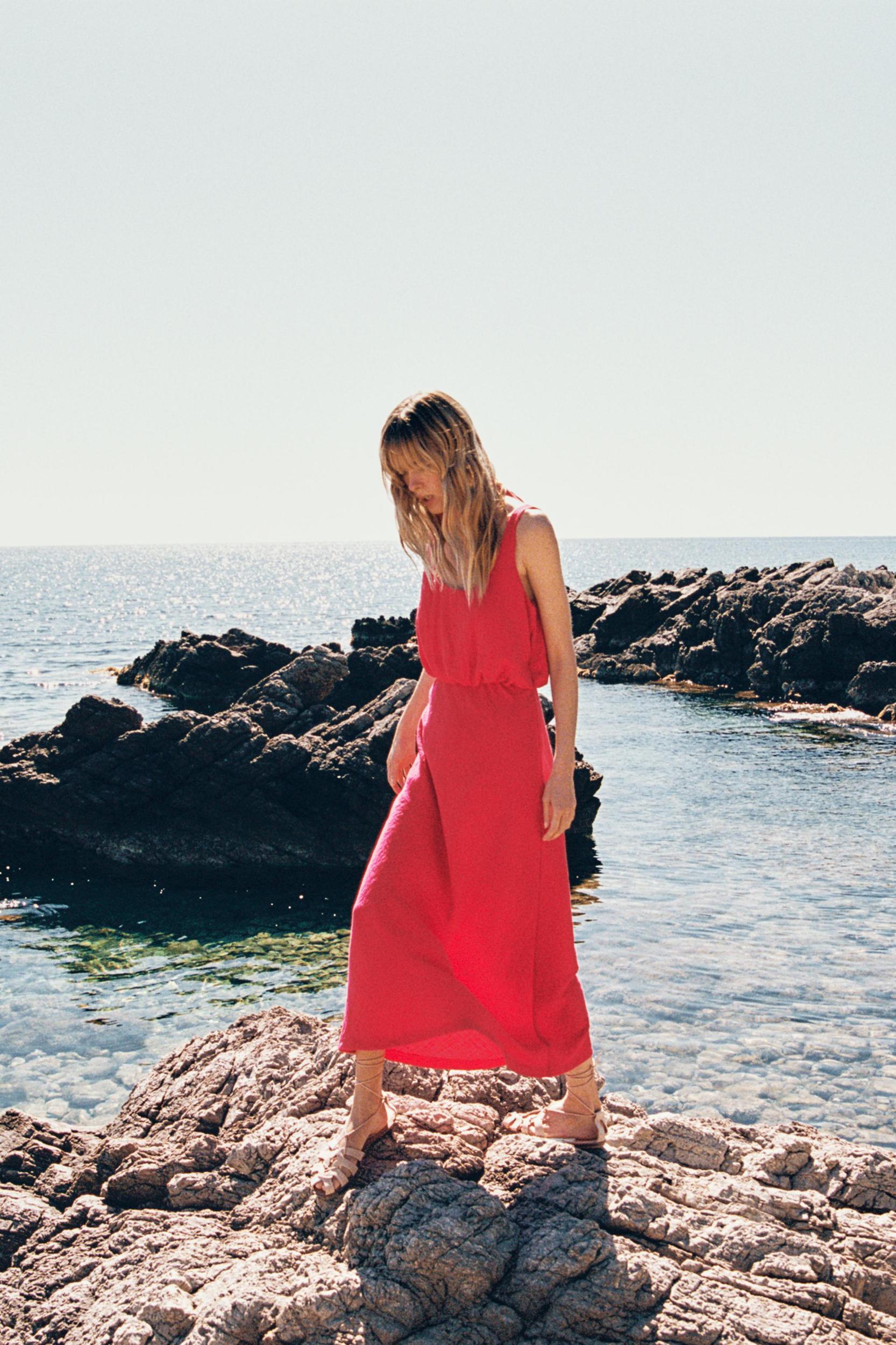 MIDI DRESS WITH RUCHED WAIST Product Image