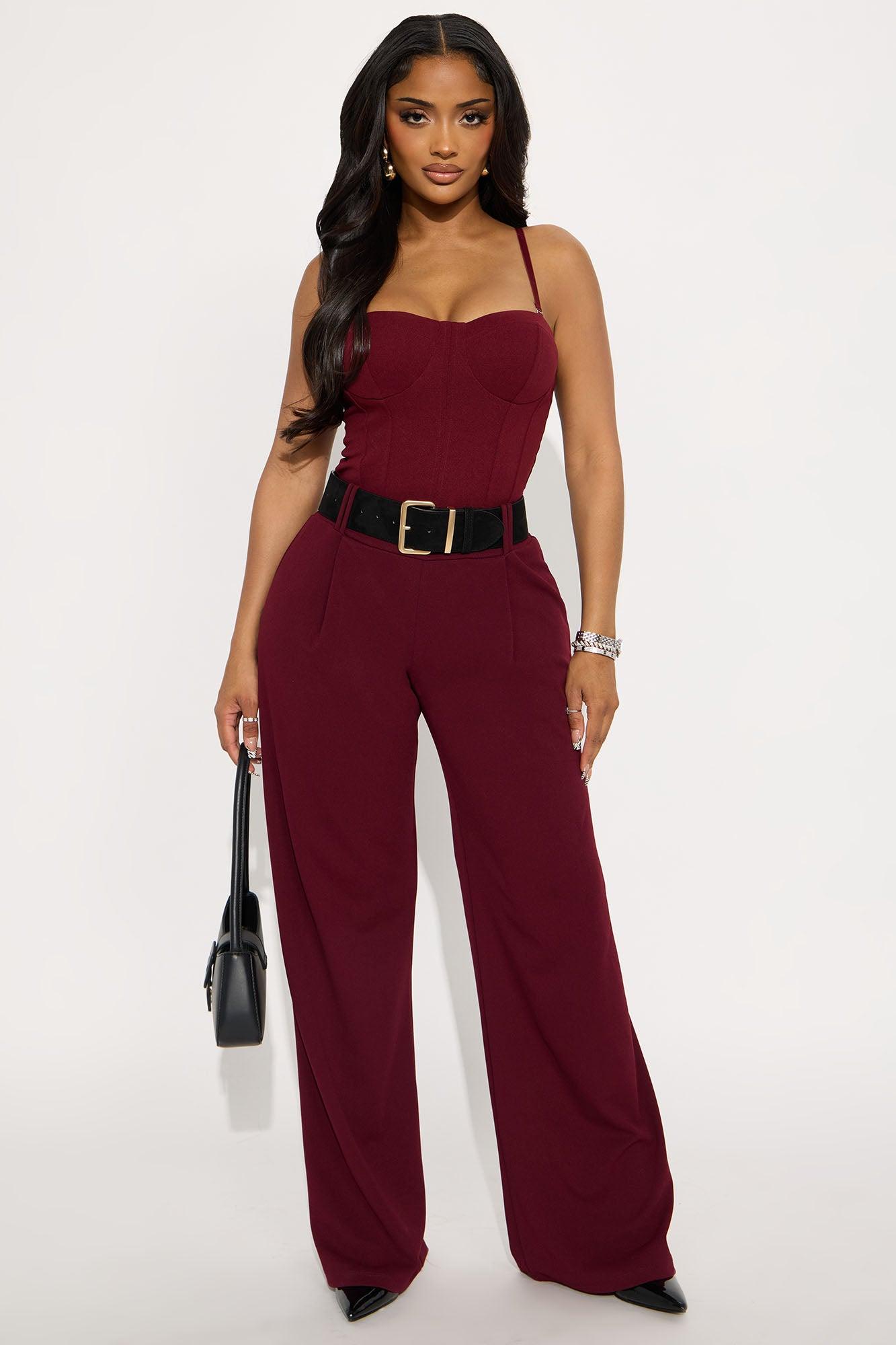 Make Up For It Bodysuit - Burgundy Female Product Image