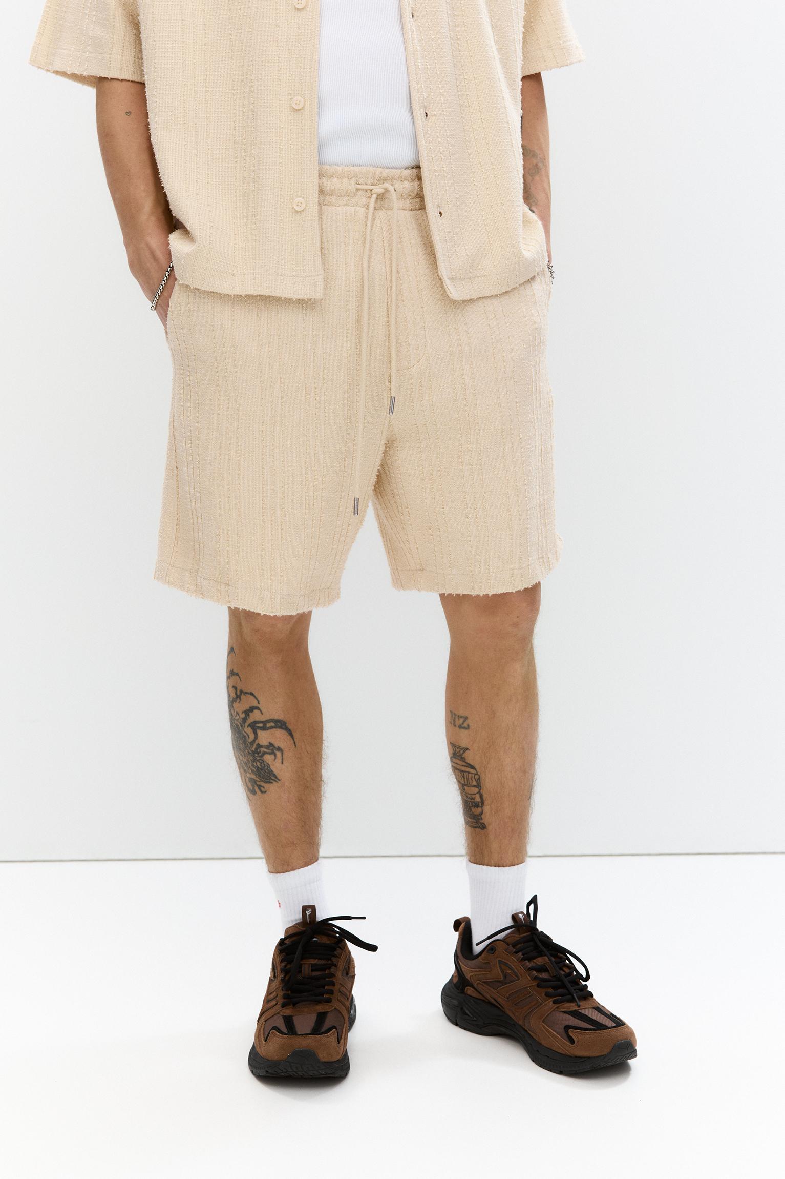 Waffle-knit Bermuda sweatpant shorts Product Image