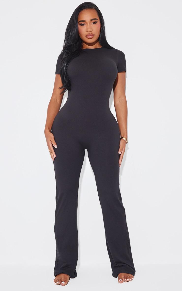 Shape Black Sculpted Short Sleeve Jumpsuit Product Image